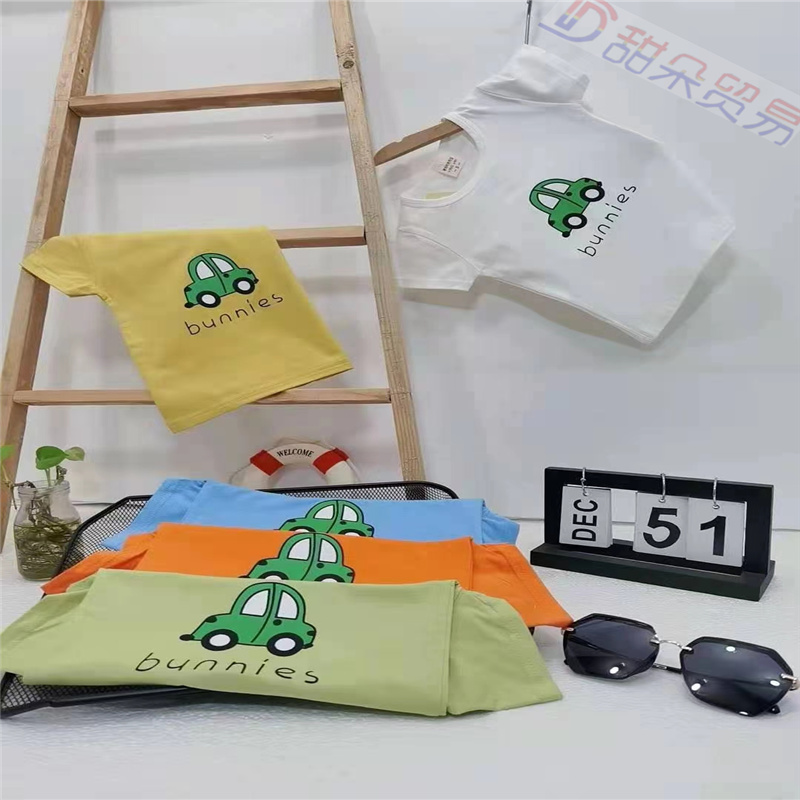 儿童棉短袖t桖夏季男童打底衫中小童半袖0-3岁宝宝新款洋气上衣