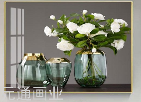 晶瓷画，水晶画，花