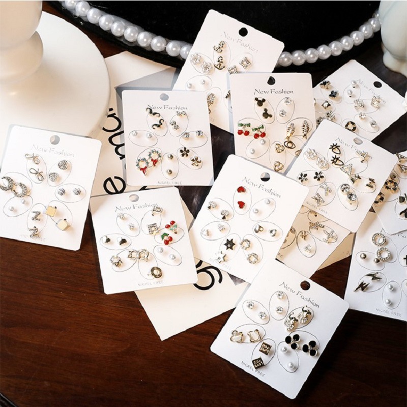 【7对装】S925银针韩国新款女学生简约小巧一周小耳钉套装 厂