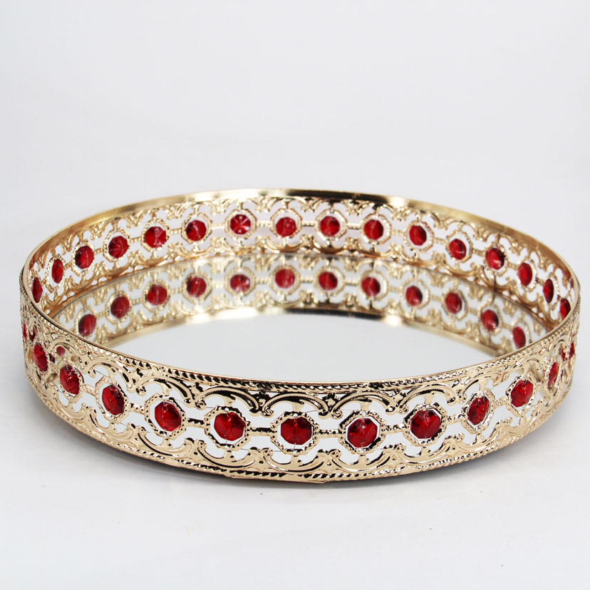 2020新款热卖水晶托盘欧式金属托盘精致珠宝首饰收纳盒