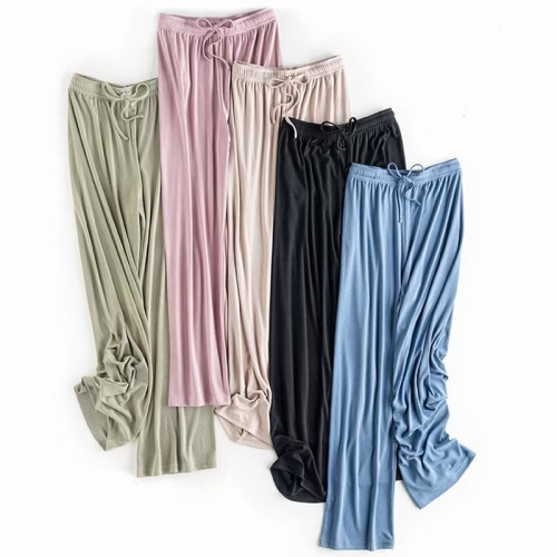 new toothpick strip ice silk wide-leg pants factory direct supply fashion mop pants