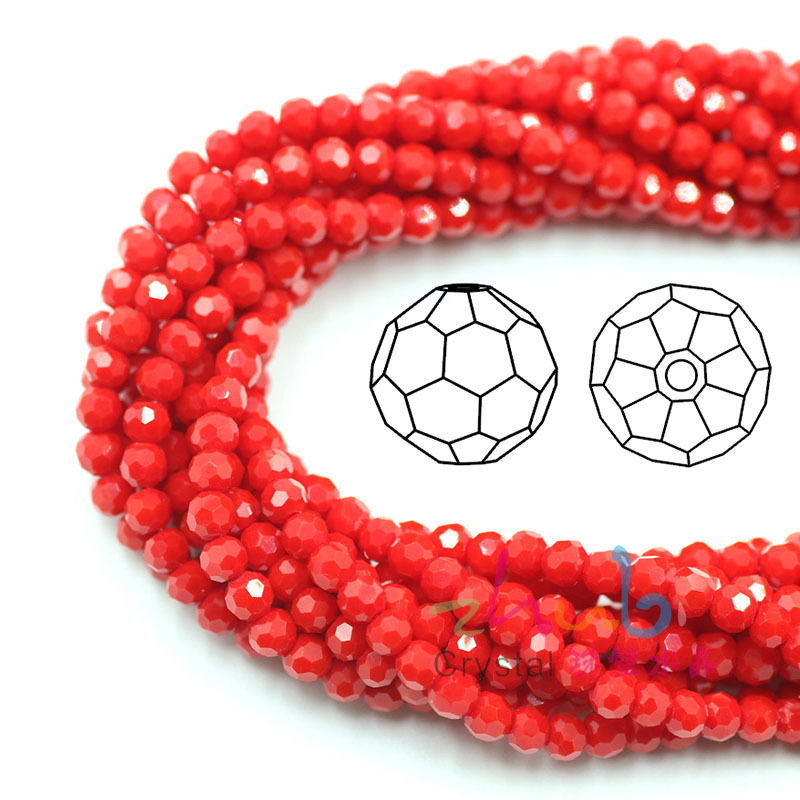 diy饰品配件 浦江水晶珠帘珠子散珠 2/3/4mm32面瓷玉料水晶球珠