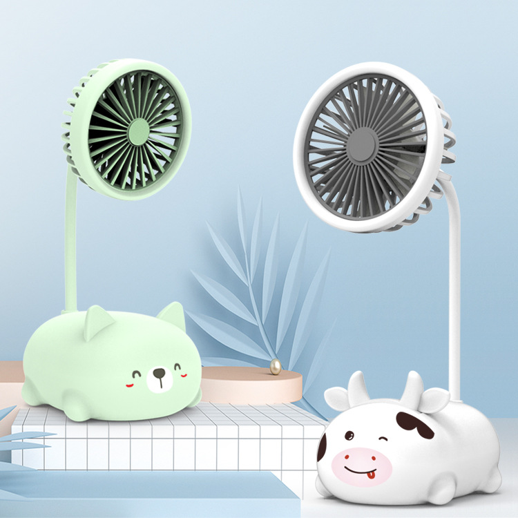2021牛年USB充电手持迷你卡通爬爬卡通动物兔子萌猪礼品小风扇