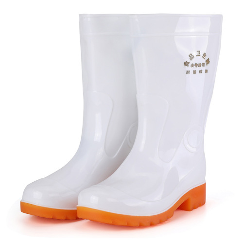 aote rain boots men 606 white mid-top food hygiene rain boots labor protection waterproof shoes rubber shoes manufacturers