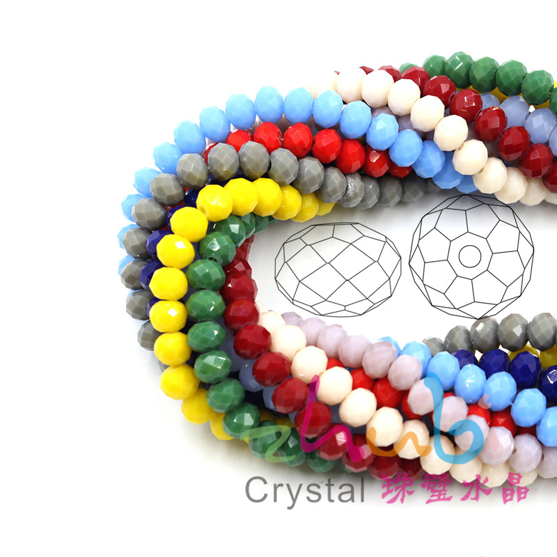 厂家直供仿天然水晶车轮珠批发 2MM扁珠约200颗/条 DIY水晶散珠