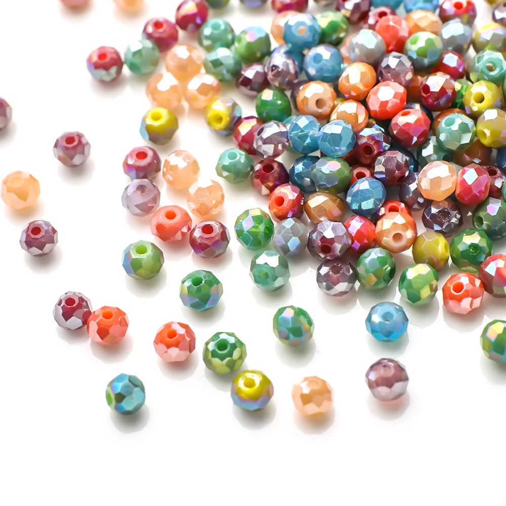 新款4MM扁珠瓷玉料电镀40色车轮珠 DIY饰品串珠材料配件批发厂家