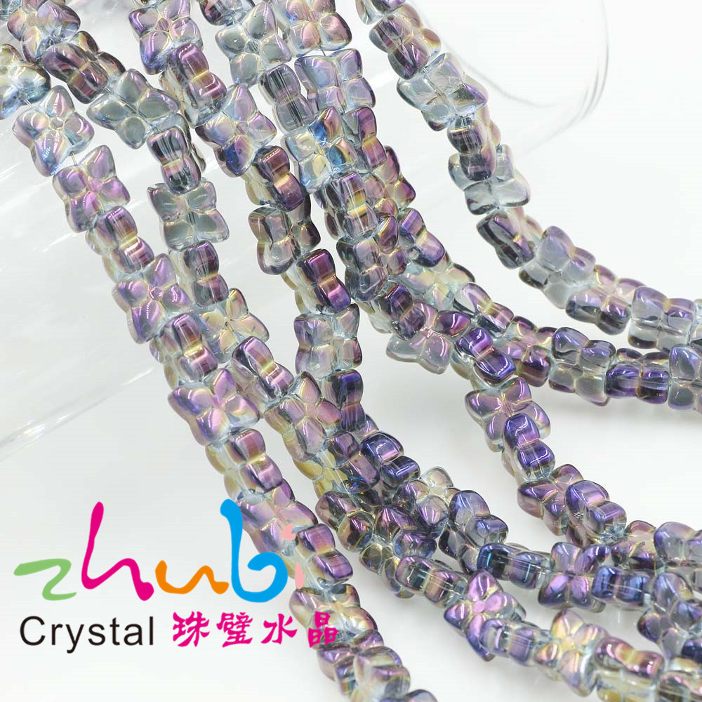 仿捷克琉璃水晶菱形花10mm 几何蝴蝶花  DIY手工耳饰制作材料配件