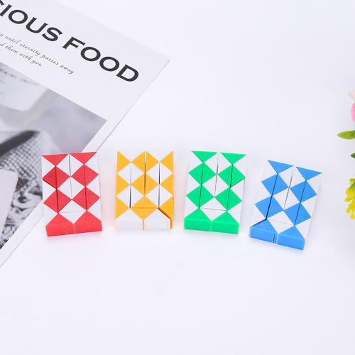 Factory Wholesale Puzzle Colorful Rubik‘s Snake Children Adult Rubik‘s Cube Fun Toys Multi-Segment Stall Goods Magic Ruler
