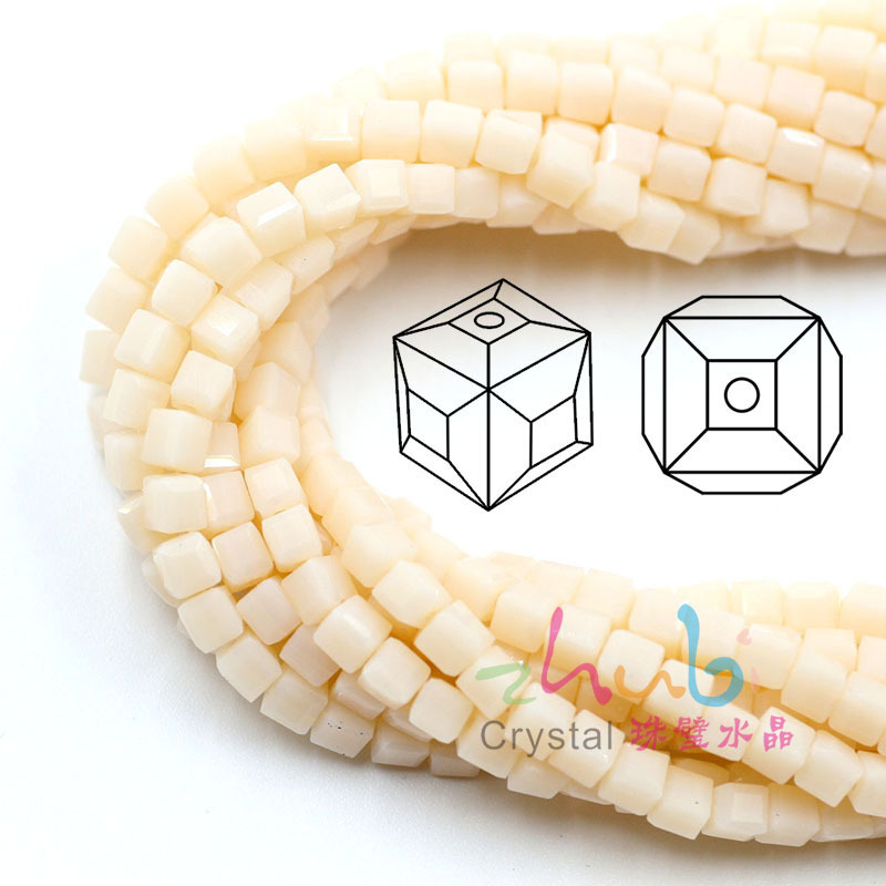 6mm正方体玻璃水晶散珠瓷玉料 diy手工饰品配件材料 瓷红实色方珠