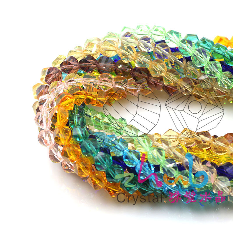 批发水晶异形玻璃AB彩扭珠 淘宝DIY饰品散珠 4/6/8mm扭珠100颗/条