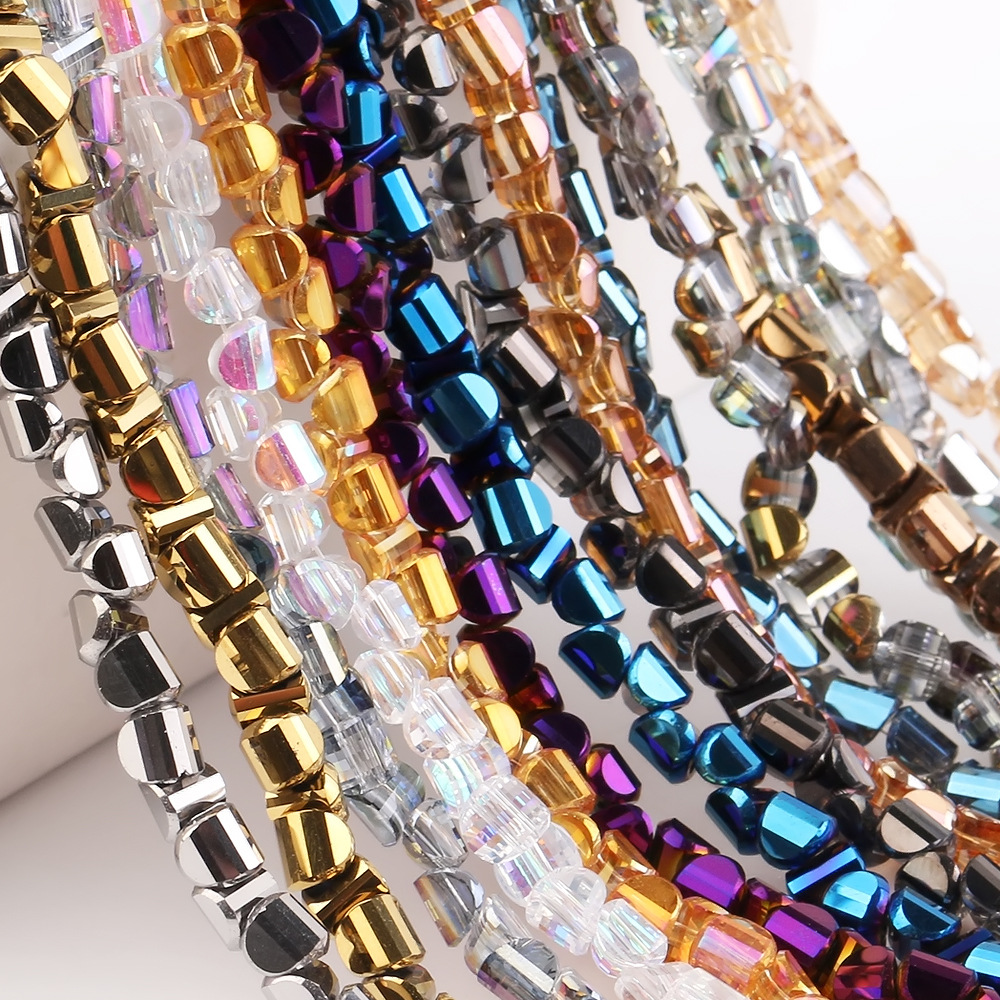 新款diy饰品配件散珠 横孔元宝珠4/6/8MM电镀色手链发饰配件批发