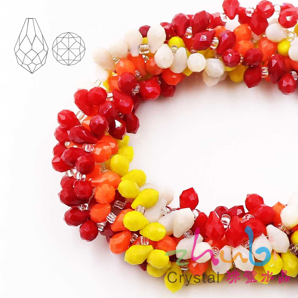 浦江水晶厂家直供 6X12横孔水滴瓷玉料 古风发饰材料珠帘散珠批发