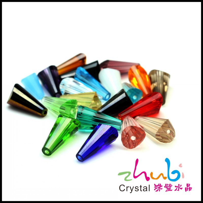 DIY饰品服饰配件散珠水晶AAA玻璃珠6*12喇叭珠仿水晶珠宝塔珠