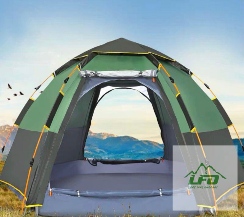 automatic hexagonal 5-person tent. automatic tent， uv protection. can be customized. support one piece dropshipping