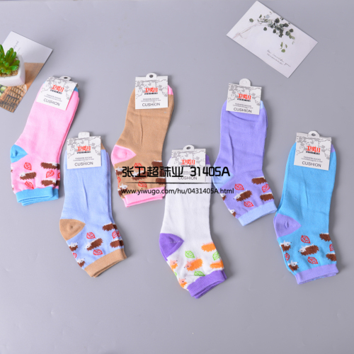 summer lightweight fashion women‘s socks colorful cartoon character printing girls girls comfortable breathable mid-calf athletic socks