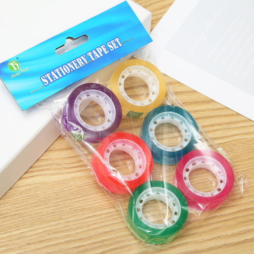 Office Stationery Tape Bopp Material Super Transparent Tape Students Colorful Tape Customizable Wholesale
