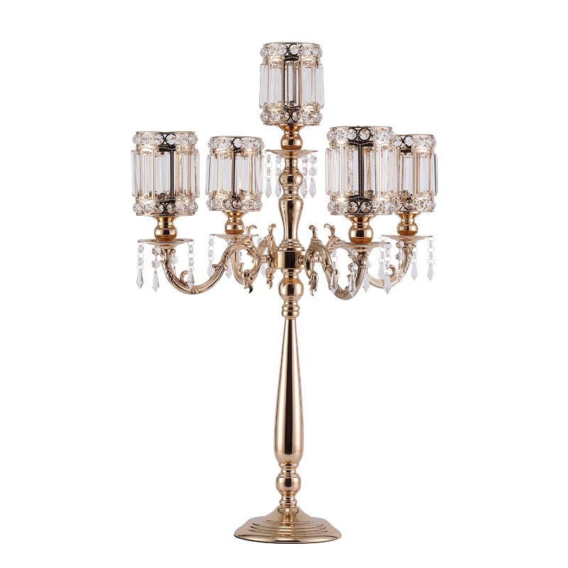 酒店装饰花瓶婚庆水晶烛台欧式烛杯花架创意家居客厅