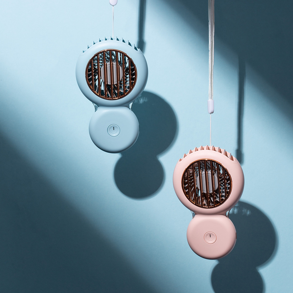 迷你新款儿童学生挂脖风扇 USB充电便捷式户外手持小风扇风干鸡