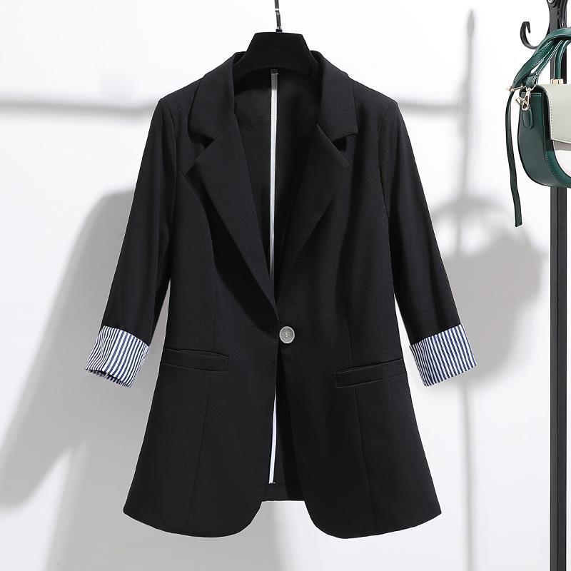 西服套装2020年春夏季新款韩版修身小西装外套女垂感薄款七分袖西