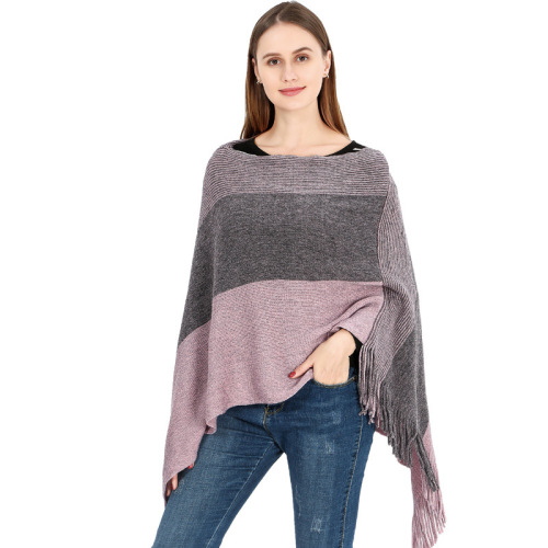 Factory Direct Supply Autumn and Winter Knitting Shawl Women‘s Large Size Spring Pullover Cloak Cloak Warm Tassel Cloak Poncho