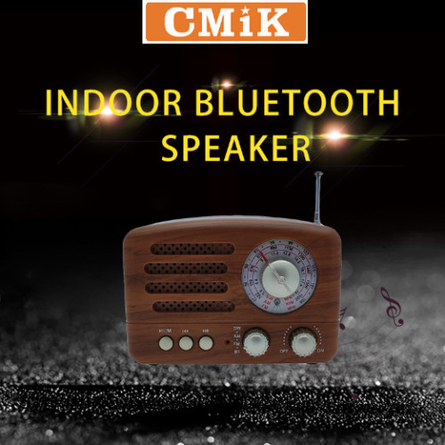cmik new retro bluetooth speaker radio card subwoofer creative gift mini antique small stereo