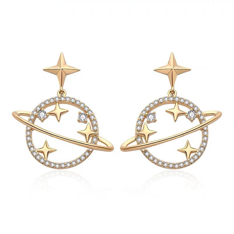 2020创意款星球小耳坠 防过敏纯银针耳钉女韩国耳环个性耳饰批发