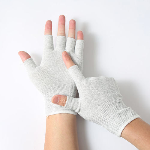 carbon fiber anti-static exposed two-finger half-finger five-finger protective gloves men and women work packing express car repair take-out workers