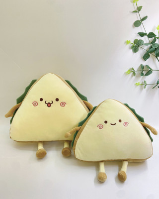 Factory Direct Sales Cartoon Sandwich Toast Bread Pillow Plush Toy Cushion Pillow for Drawing and Sample Customization