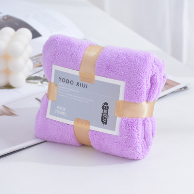 source manufacturer thick fluffy towel high density coral fleece wedding gift hand gift towel wholesale