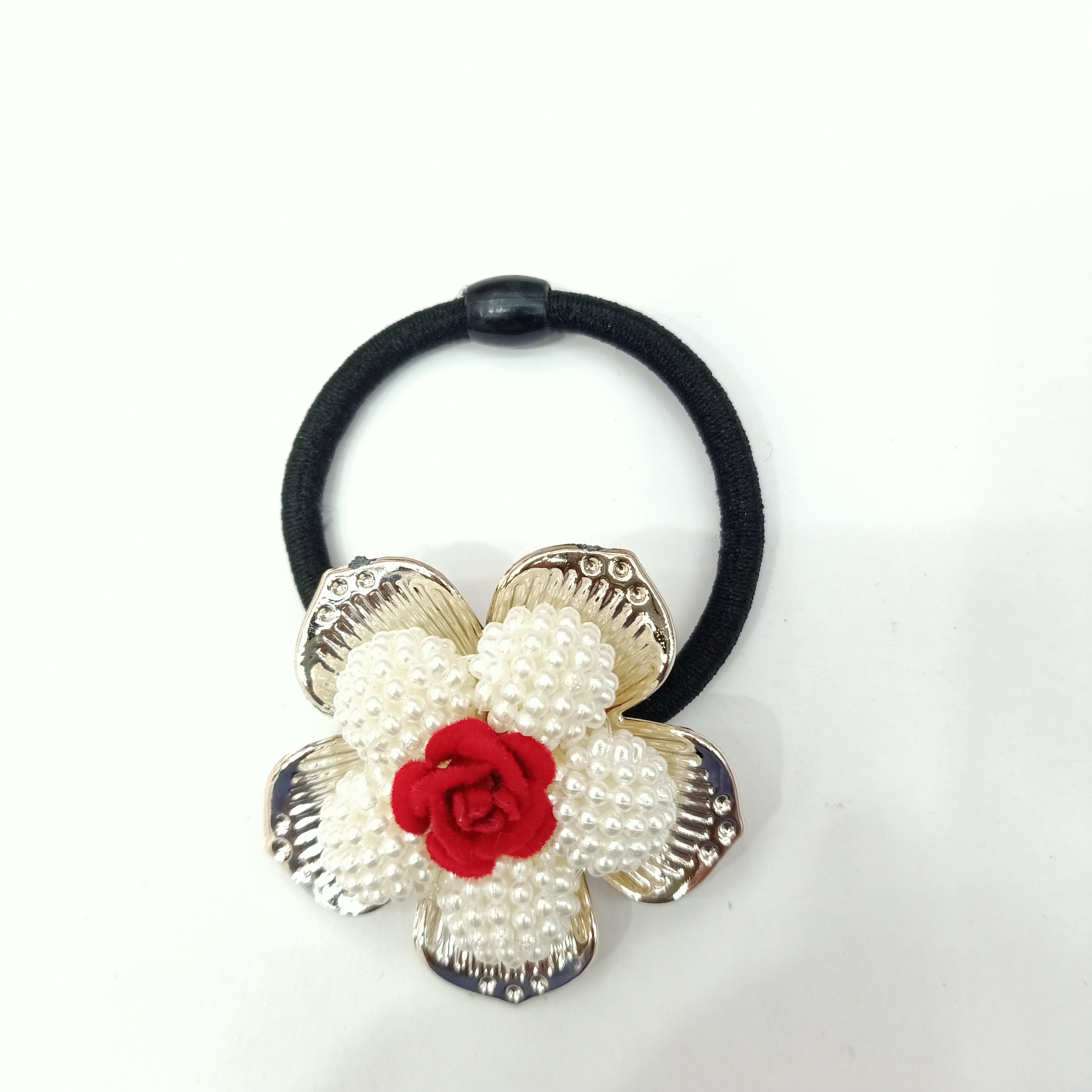 韩版高档镀金杨梅球玫瑰花装饰发圈皮筋 地摊2元店货源大号不伤发