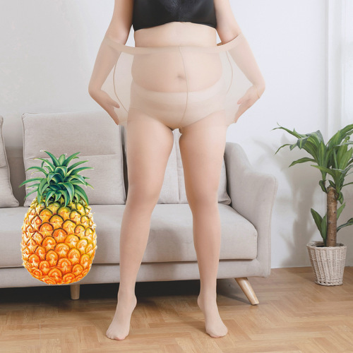ultra-thin large size women‘s anti-snagging arbitrary cut pineapple stockings summer fat mm 100.00kg safety pants two-in-one anti-wolf pants