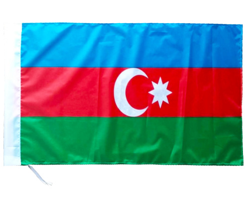 Cross-Border Supply of Flag of Azerbaijan 75 * 150cm Flag of Polyester Cloth of Azerbaijan Support Customization