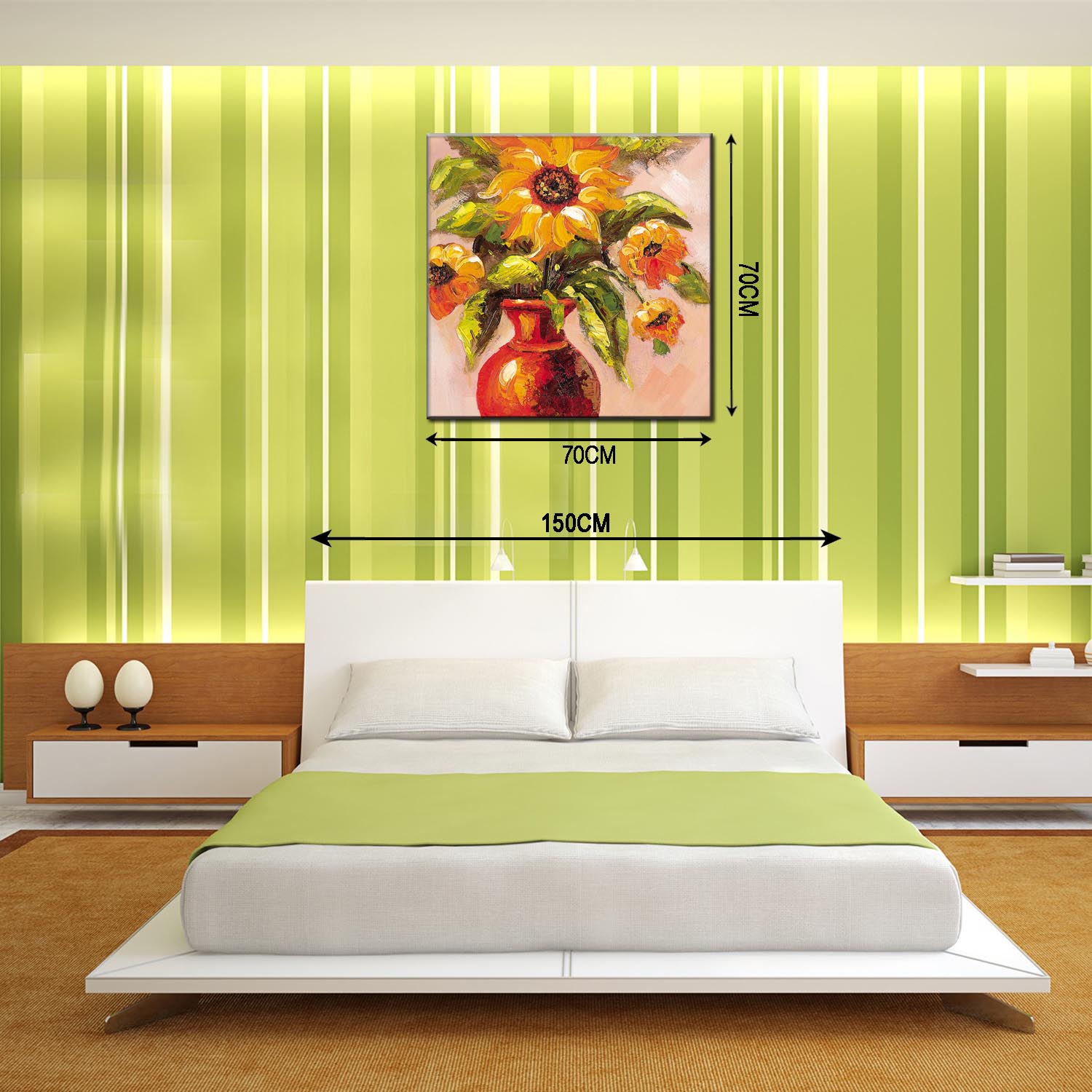 太阳花花卉油画韩式款装饰画手绘油画民宿公寓配画外贸货源款式