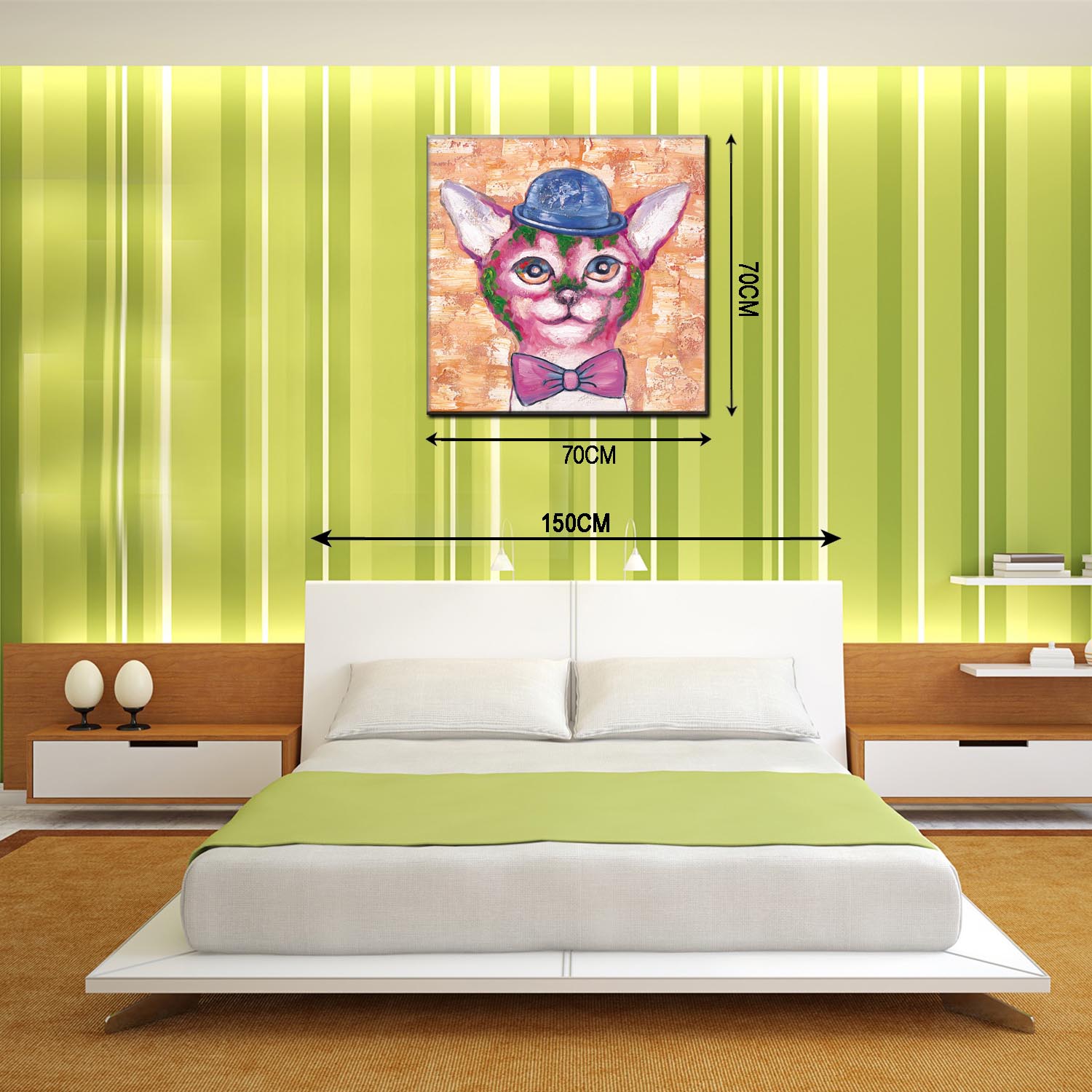 卡通动物油画布框壁画背景画酒店式公寓油画无框画装饰画量大优惠