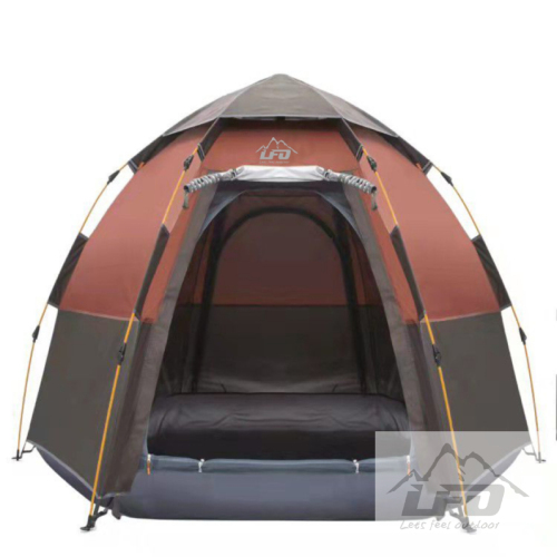 open the uv tent quickly factory direct sales automatic hexagonal rainproof tent. customizable logo.