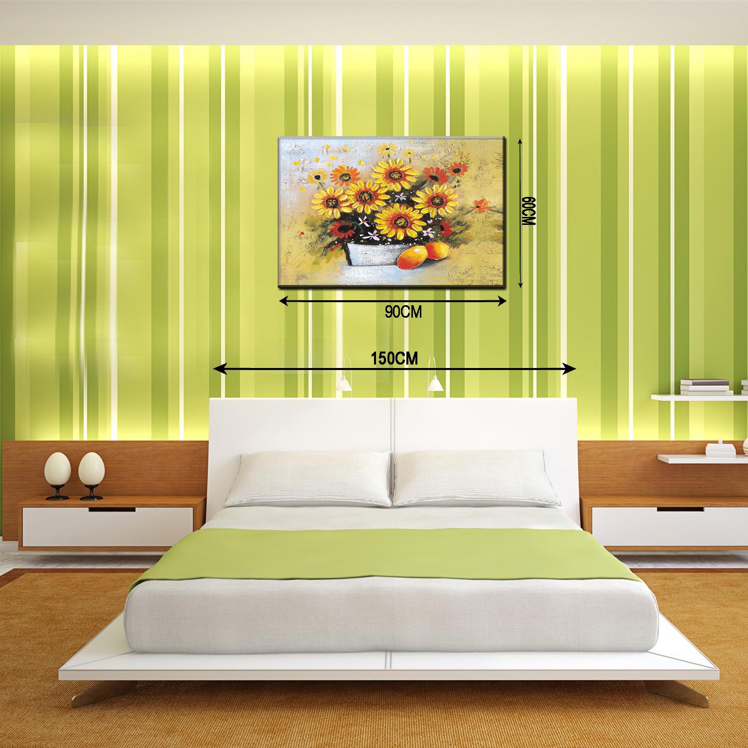 外贸货源韩国爆款向日葵油画跨境专供太阳花装饰画