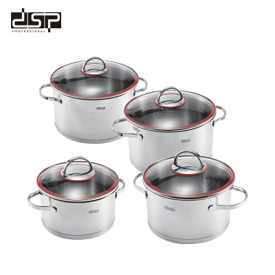 304 stainless steel pot set double bottom pot gift combination