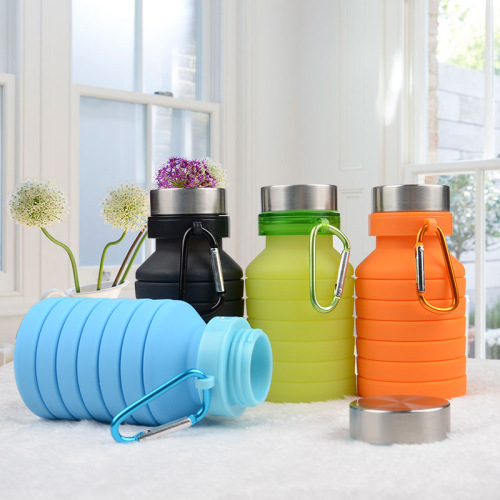 550ml creative folding silicone water bottle student portable sports bottle children mountaineering travel water cup water bottle