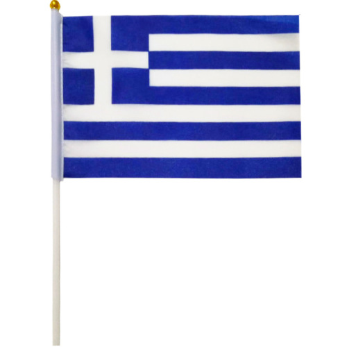 National Flag Activity Hand Signal Flag Cross-Border Supply No. 8 Greece Hand Signal Flag 14 * 21cm Greece Hand-Cranked National Flag