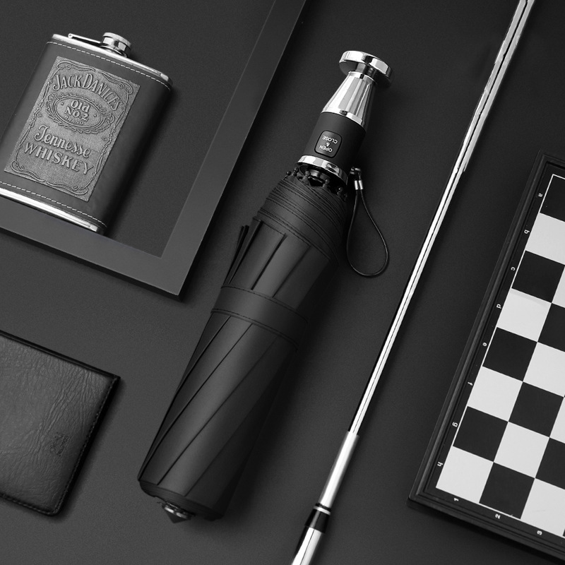 全自动三折叠晴雨伞男士商务加固抗风遮阳伞多功能防紫外线太阳伞