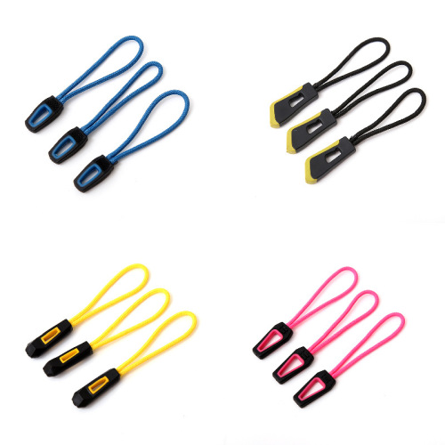 Double Injection Zipper Head Clothing Bags and Handbags PVC Plastic Tail Buckle Pull Tab Color Pull Rope Customization