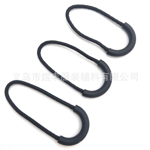 spot black u-shaped injection zipper head pull tail rope packaging bag injection zipper head bag pvc zipper head customization