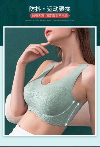 thailand latex underwear women‘s seamless wireless push up comfortable sleep lace bra shockproof breast collection sexy