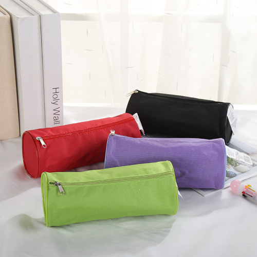 new modern simple 600d oxford cloth cylinder pencil case for boys and girls multifunctional pencil storage bag factory new products