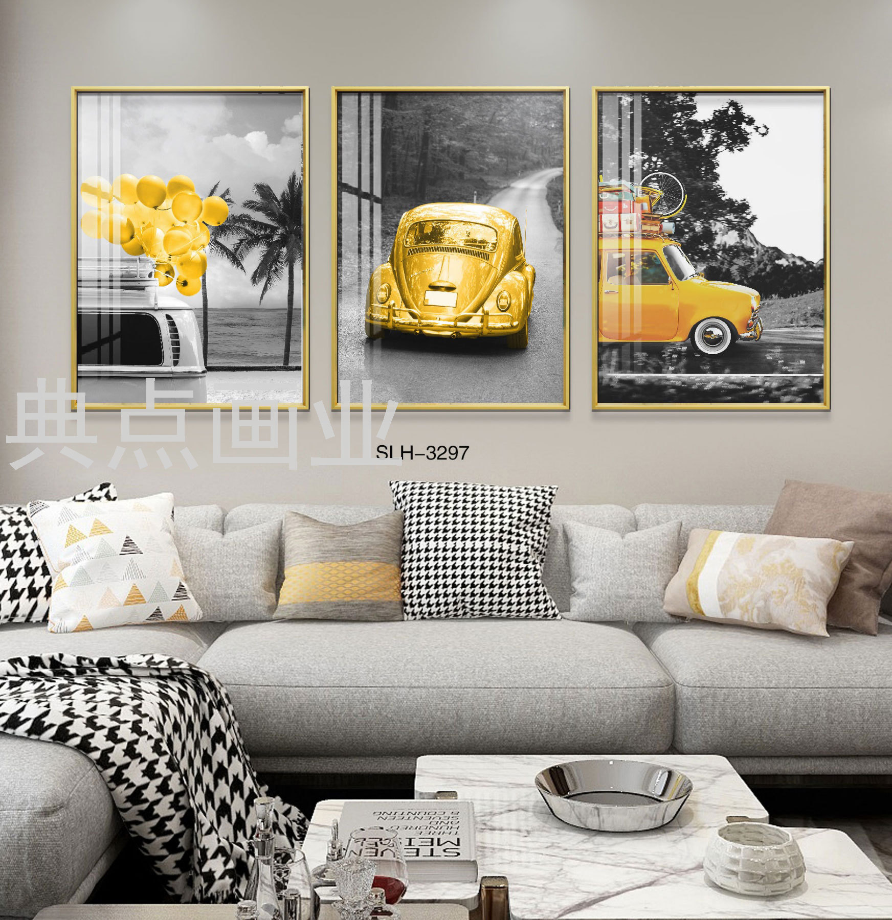 北欧建筑风景装饰画居家客厅走廊玄关挂画装饰画酒店大厅走廊墙画