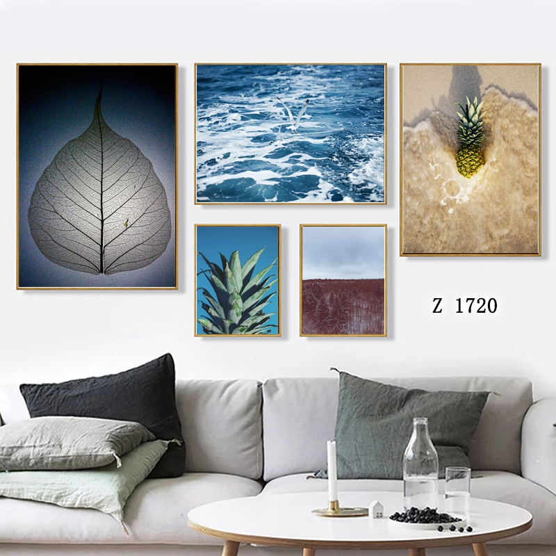 组合画油画装饰相框壁画客厅卧室壁画餐厅壁画玄关布画绿色植物