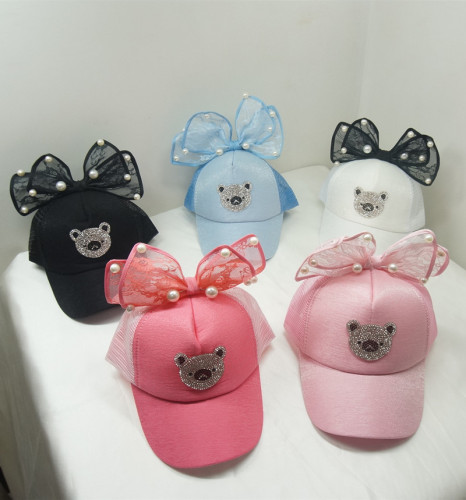 Factory Direct Sales Children‘s Cute Bowknot Popular Baseball Cap Sun Hat Peaked Cap Hat