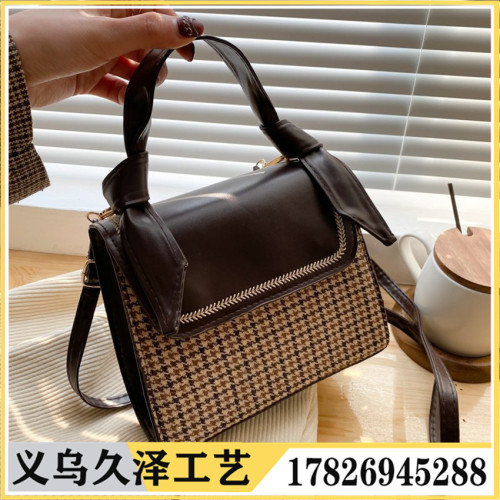 spring and summer new fashion cross-body plaid handbag women‘s commuter bag