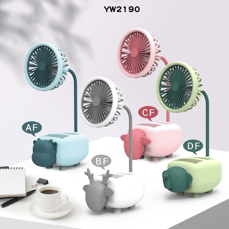 2021新款儿童少女心可爱萌宠台式带笔筒 风扇小礼品