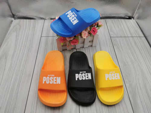 new pvc men and women couple indoor and outdoor word beach slippers in stock support customized
